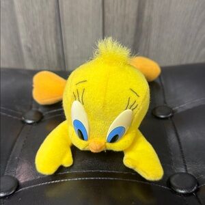 Vintage Looney Tunes Play By Play Tweety Bird Beanie Plush Stuffed Toy